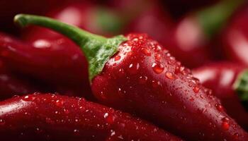 Closeup of chili pepper surface macro photography nature vibrant colors high detail photo