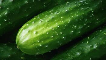 Close-up of cucumber skin with natural speckles fresh produce kitchen detailed textures nature photo