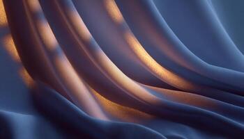Flowing abstract curtain textures with sunlight patterns indoor setting photography soft light photo