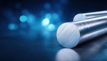 Reflection of smooth steel bars under sunlight industrial setting minimalistic photography photo
