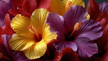 Vibrant hibiscus flower composition studio photography close-up artistic expression photo