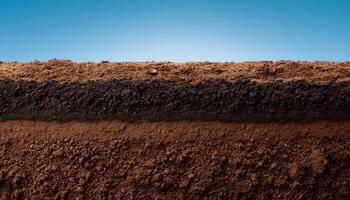 Construction site soil heap with layers and textures urban environment aerial view analysis photo