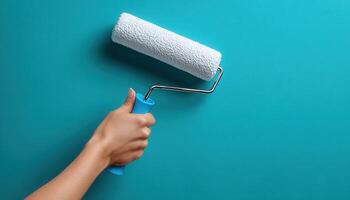 Action-painting fresh color home renovation closeup image vibrant setting handheld perspective photo