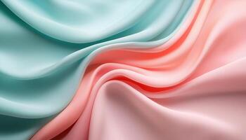 Floating pastel fabric in midair abstract textile art soft colors ethereal setting photo