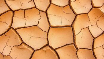 Cracked dry earth texture nature closeup view warm color tones low resolution photo