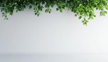 Upside down tree growth display in empty space minimalist environment creative concept photo