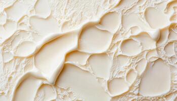 Melting vanilla ice cream texture kitchen countertop food photography close-up artistic concept photo