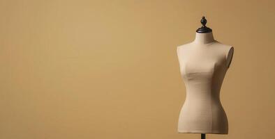 Stylish blank dress form in warm tones isolated background soft shadows low resolution photo