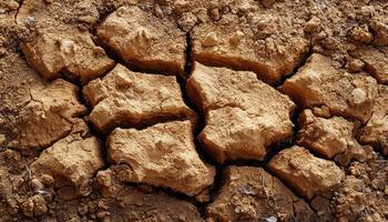 Cracked dry earth surface arid landscape overhead view nature texture environmental concept photo
