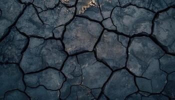 Cracked dry earth surface texture arid environment overhead view nature concept photo