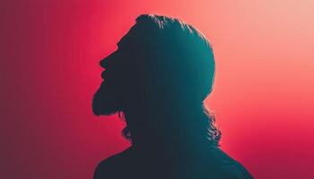 Ethereal silhouette of jesus illuminated by radiant sunlight spiritual setting artistic view photo