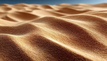 Closeup of wavy sand surface in desert textured landscape natural environment photo