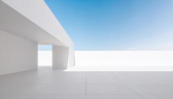 Modern architectural design under a clear blue sky minimalist space unique perspective photo