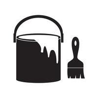 paint can and brush icon illustration design template vector