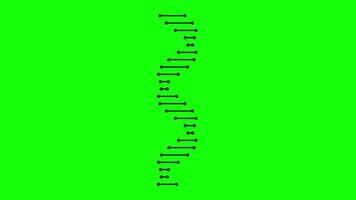 DNA Helix Animation on Green Screen, Futuristic Tech Bio Genetic Line Particle Animation video