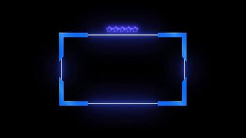 Webcam Overlay Neon Blue Loop Animation, Neon Facecam Flicker for Stream Overlay video