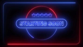 Starting Soon Screen Neon Sign looping, Cyber Neon Stream Intro Futuristic Stream Overlay video