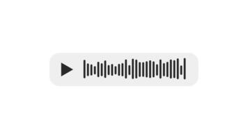 Animated Voice Message UI Design with Play Button, Audio Waveform White Background video