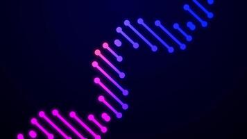 Neon Gradient DNA Helix Loop, Futuristic Tech Animation in Purple Blue Glow video