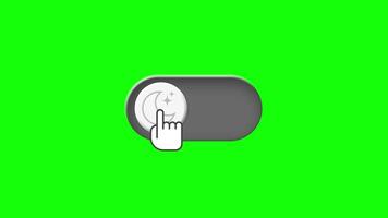 Toggle Switch Animation, Light and Dark Mode UI Button with Hand Click on Green Screen video
