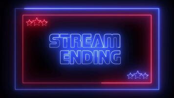 Neon Stream Ending Screen, Futuristic Stream Overlay Animation video