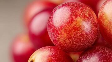 Closeup of Ripe Red Grapes with Detailed Texture photo