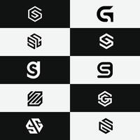 letter Gs or Sg new initial abstract logo set vector