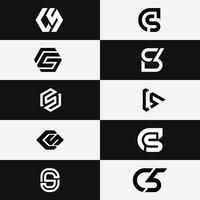 letter Cs or Sc initial abstract monogram logo set vector