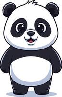 A cartoon panda bear standing with his arms crossed vector
