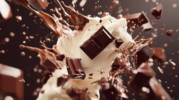 Rich chocolate textures blending in a creamy, indulgent display photo