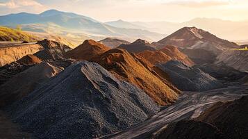piles of vibrant mined and refined rare earth elements in open containers photo