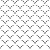 Semi-circle abstract seamless pattern, minimalist simple hand drawn illustration, patchwork design of overlapping elements decorative monochrome texture, repeat ornament for textile, gift paper vector