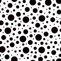 Polka dot seamless pattern hand drawn illustration, decorative monochrome texture of round circles of different sizes, simple minimalist repeat ornament for textile, gift paper vector