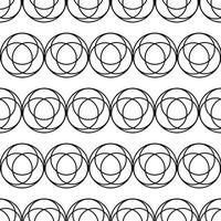 Abstract multiple outline circle form lined horizontally seamless pattern, minimalist simple hand drawn illustration, decorative monochrome texture, repeat ornament for textile, gift paper vector