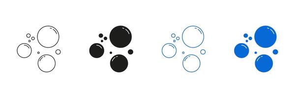 Bubble Circle Line And Solid Icon Set. Air And Water Bubble Icon Collection. Isolated Illustration vector