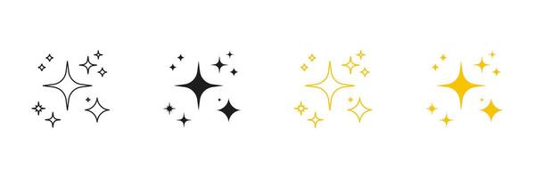 Star And Sparkle Line And Solid Icon Set. Brightness And Twinkle Symbol Collection. Isolated Illustration vector