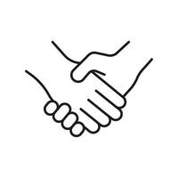 Handshake Line Icon. Partnership, Agreement, And Collaboration Symbol. Business Deal And Cooperation Representation. Editable Stroke. Isolated Illustration vector
