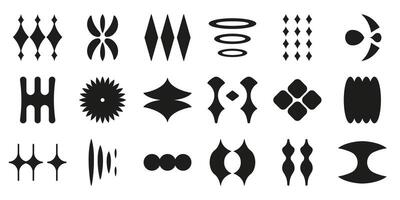 Abstract Geometric Shape Solid Icon Set. Modern Design Elements And Decorative Patterns Silhouette Symbol Collection. Creative And Artistic Illustration. Isolated Illustration vector