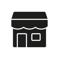 Small Business Store Solid Icon. Retail Shopfront, Local Commerce, And Small Business Representation Silhouette Symbol. Storefront And Marketplace Illustration. Isolated Illustration vector