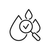 Water Quality Check Line Icon. Water Purity Testing And Safety Assurance Outline Symbol. Environmental Monitoring And Health Protection. Editable Stroke. Isolated Illustration vector