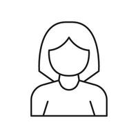 Female User Profile Line Icon. User Avatar, Account Representation, And Online Identity Outline Symbol. Social Media, Networking, And Communication. Editable Stroke. Isolated Illustration vector