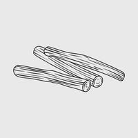 Thin line illustration of licorice sticks vector