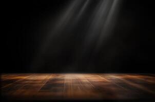 empty wooden table with smoke float up on dark background Empty Space for display your products,.empty wooden table with smoke float up on dark background Empty Space for display your products photo