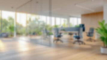 Blurred modern office conference room photo