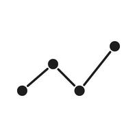 Line Graph Data Analysis Solid Icon. Trend Visualization, Statistical Growth, And Performance Tracking Silhouette Symbol. Business Analytics Representation. Isolated Illustration vector