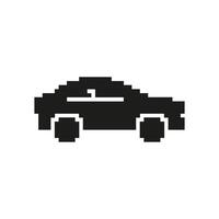 Pixel Art Car Icon. Retro Vehicle Design And Transportation Symbol. Nostalgic Gaming Style. Isolated Illustration vector