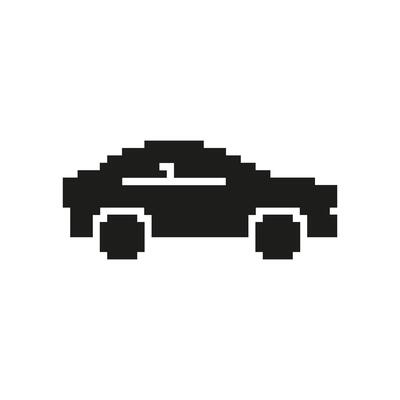 Pixel Art Car Icon. Retro Vehicle Design And Transportation Symbol. Nostalgic Gaming Style. Isolated Illustration