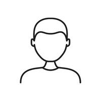 User Profile Avatar Line Icon. Generic User Representation Outline Symbol. Personal Identification, Account, And Profile Placeholder. Editable Stroke. Isolated Illustration vector
