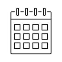 Calendar Icon. Date Planning And Scheduling Outline Symbol. Time Management And Event Organization. Editable Stroke. Isolated Illustration vector
