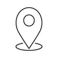 Map Location Pin Line Icon. Geolocation, Navigation, And Gps Tracking Outline Symbol. Travel And Directional Guidance. Editable Stroke. Isolated Illustration vector